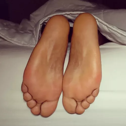 I'm new here. Here's my feet off my bed. What do you like to do when you see a pair of feet like this?