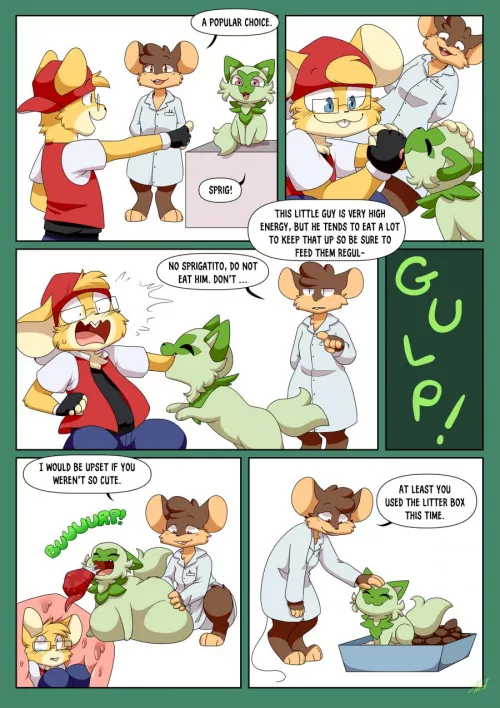 {IMAGE} Sprigatito Snack (Shoelace) [FERAL PRED, DIGESTION, DISPOSAL]