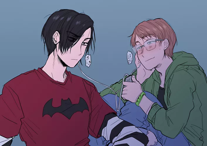 it‘s 2008 and they‘re sharing an ipod classic, listening to whatever was unpopular at the time (bicyclemeat aka @99throwaway2)[Batman]