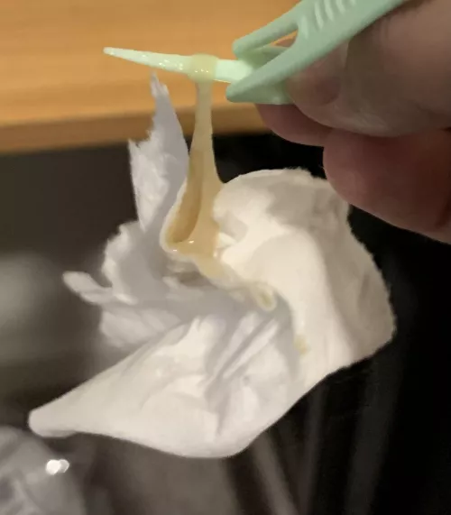 I’ve been blowing my nose for days trying to clear my sinuses after a cold. This bad boy finally came out.