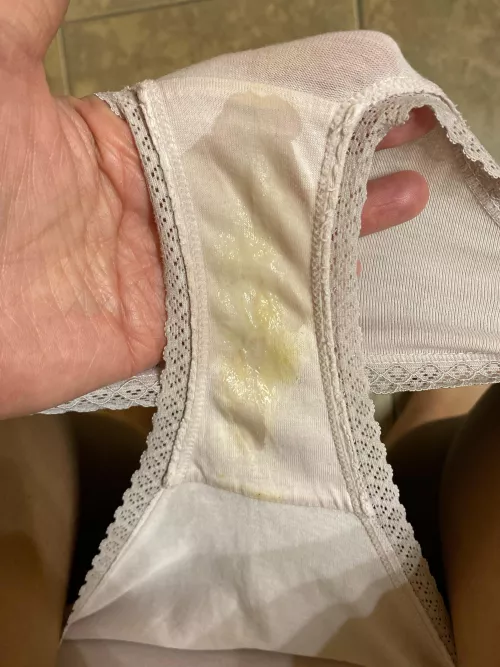 Jizz in my panties. Hubby fucked me good this morning and left such a huge load in pregnant little me! Been dripping constantly all morning! Even after I went for a pee! Damn. Gotta change my panties and maybe put a pad on.