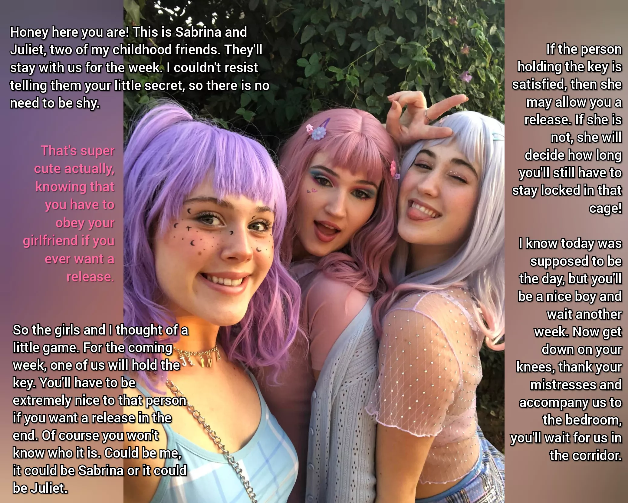 Just a little chastity game with your girlfriend's friends