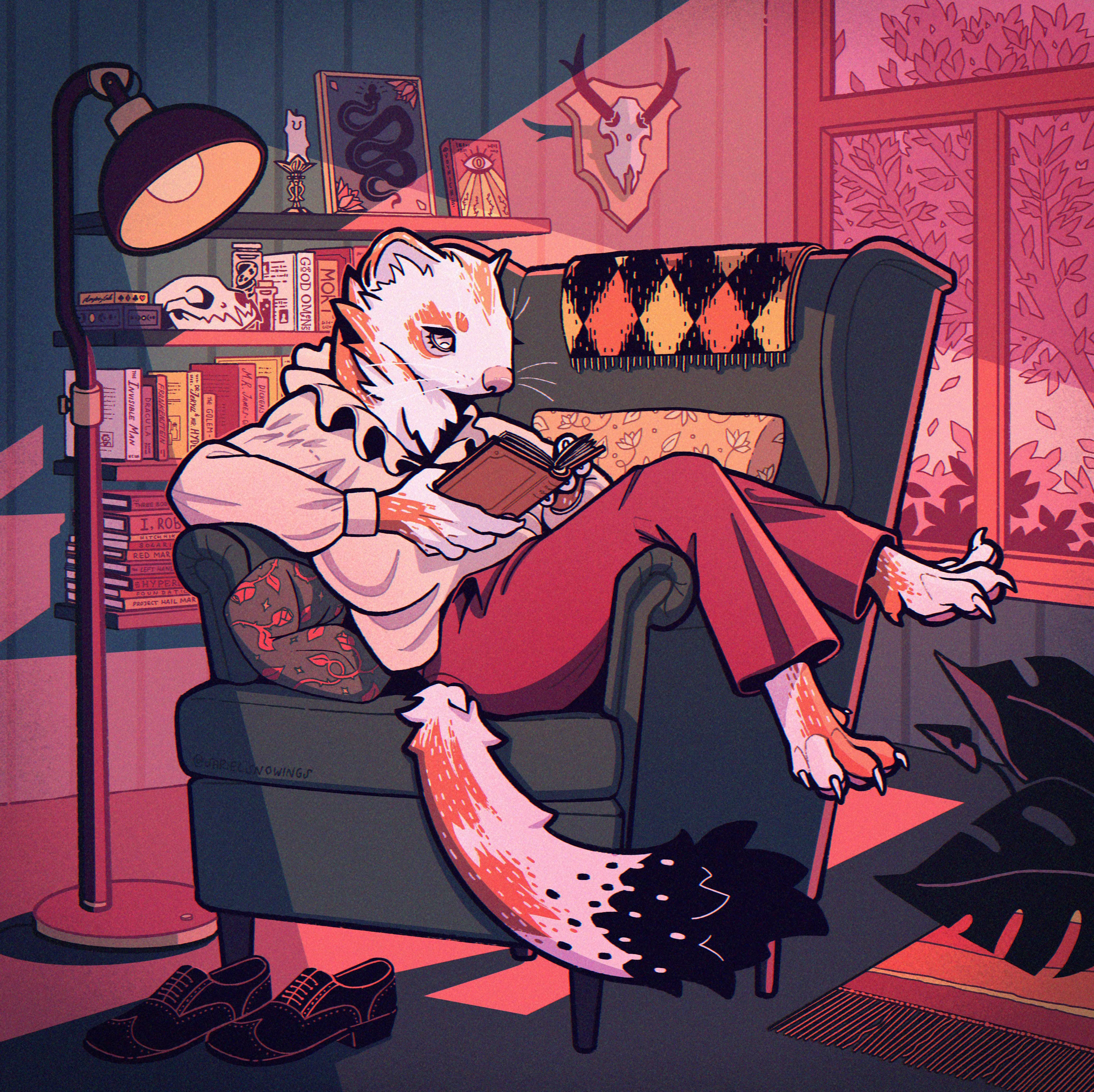 Just finished this piece of my stoat fursona and I can’t post it on my other social media yet… so I’M POSTING IT HERE BECAUSE I’M SO PLEASED WITH IT AND CAN’T WAIT FOR PEOPLE TO SEE IT T^T hope you’ll like it and approve of my literary choice