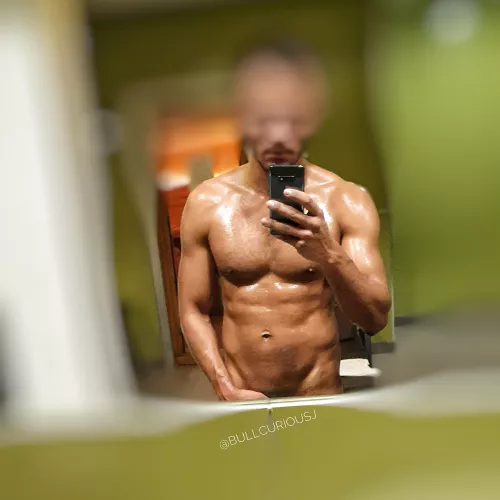 just out of the sauna