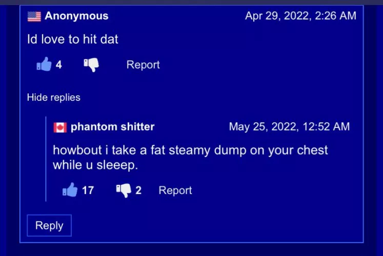 Just realized there’s a Reddit for pornhub comments Lmao. Here’s mine (no crying it’s Xnxx instead)