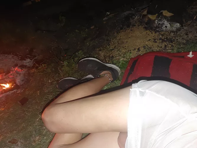 Just relaxing by the fire