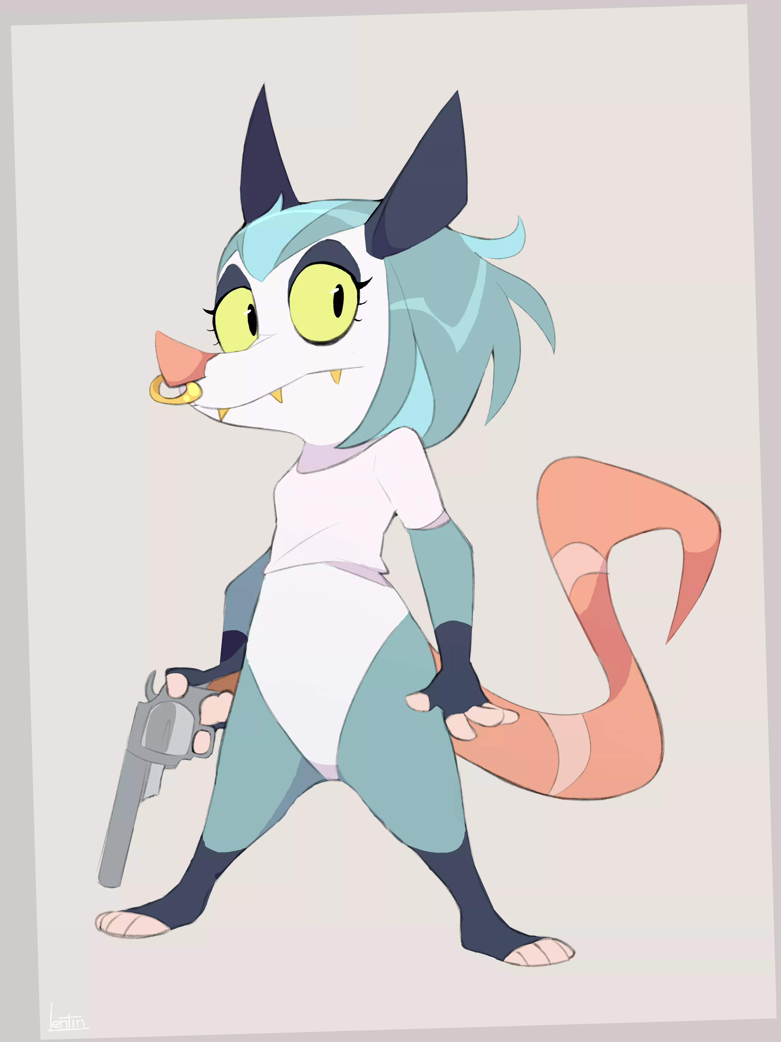 Just sharing my art, drew this punk possum