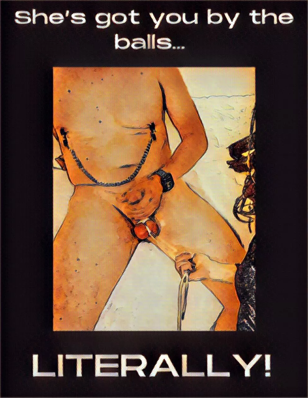 Keeping him in line, one gentle pull after the next…