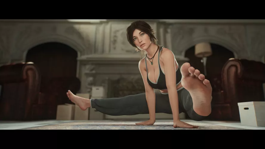 Lara Croft testing her stamina (horizonrenders)
