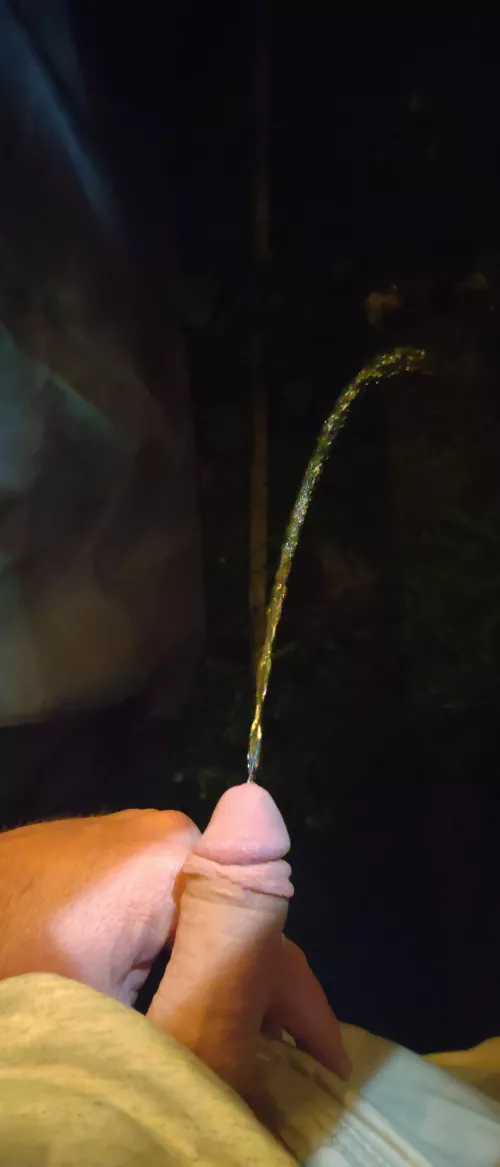 late night, outside.