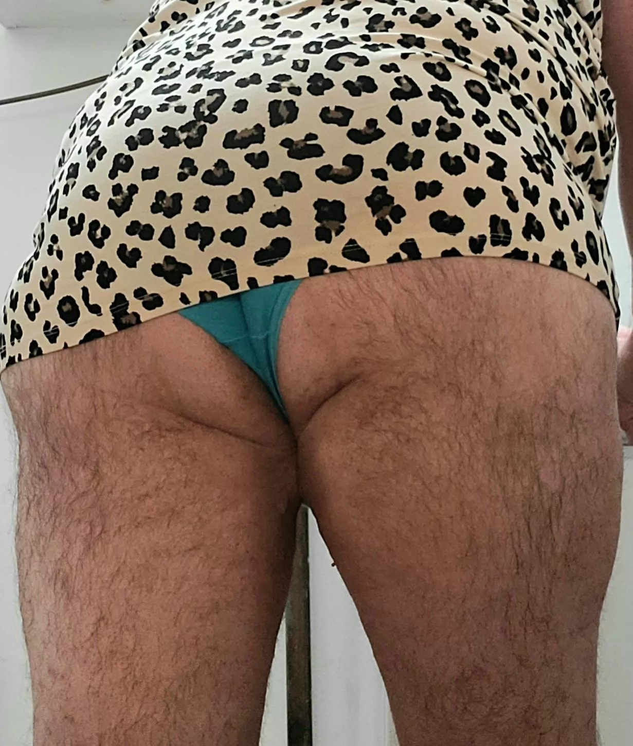 Leopard print dress and teal panties 💙