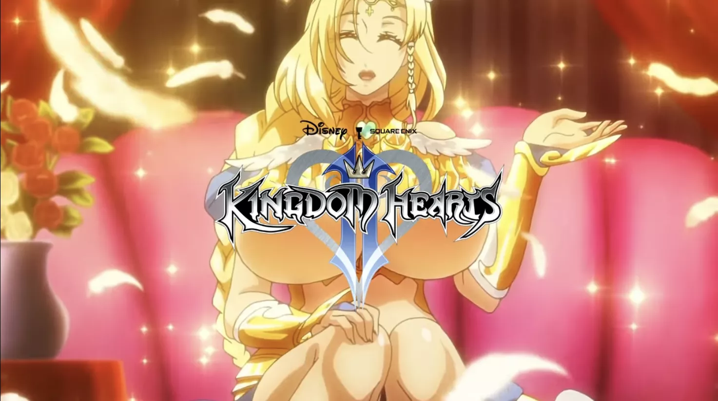 LF Color Source: 1girl, blonde hair, eyes shut, large breasts, smiling, feathers,  LF Color Source: 1girl, blonde hair, eyes shut, large breasts, smiling, feathers,