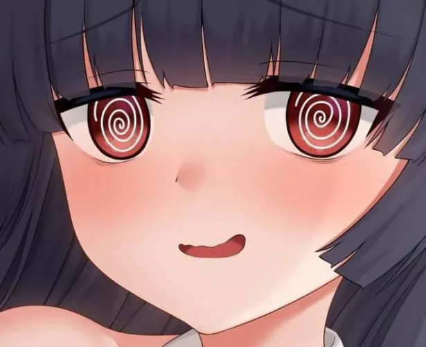 LF Color Source: 1girl, face focused, red eyes, long hair, black hair, eyebrows visible through hair, blush, looking at viewer, bangs