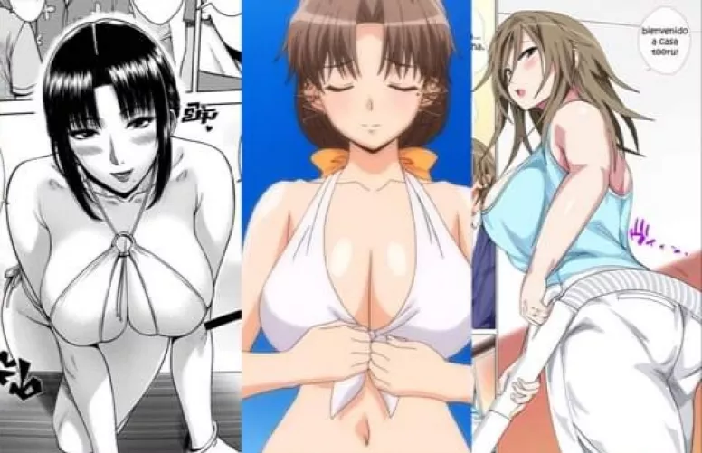 LF color source: collage / collection, milf, black hair, brown hair, big breast, bikini, long hair