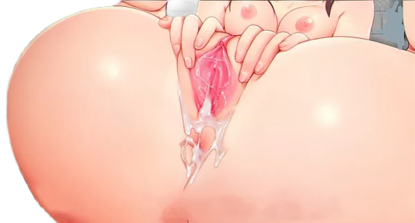 LF Color Source: Nude, 1girl, cum in pussy, cum drip over anus, ass, spreading pussy, brunette, nipples, on back, pussy juice, pussy, hair on breasts.