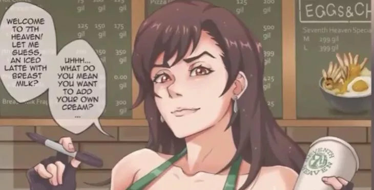 Lf color source: WELCOME TO 7TH HEAVEN! LET ME GUESS, AN ICED LATTE WITH BREAST MILK? UHHH… WHAT DO YOU MEAM YOU WANT TO ADD YOUR OWN CREAM?…