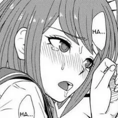 LF Mono Source: 1girl, close up, blushing, bangs, ears, saliva, tears, eyebrows, unfocused eyes, open mouth, uniform, lying, ha..., ha...