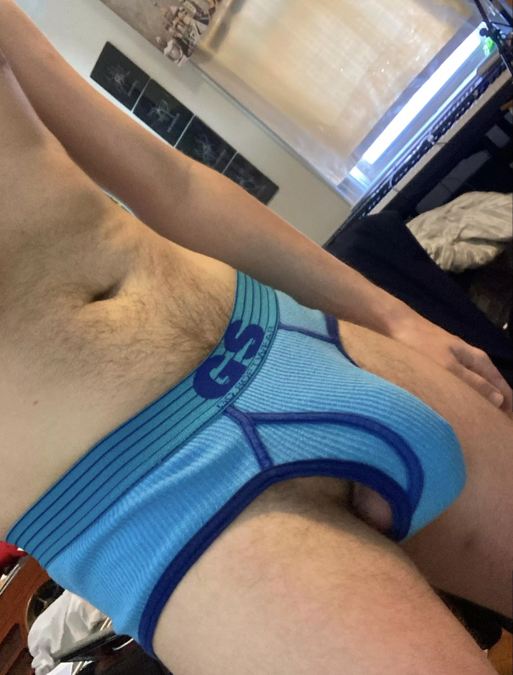 Love when my soft cock slides out the side 😈