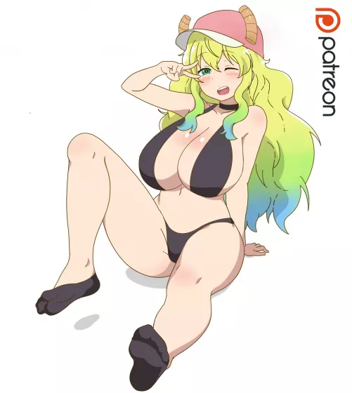 Lucoa chilling by the pool (zorzero) [Miss Kobayashi's Dragon Maid]