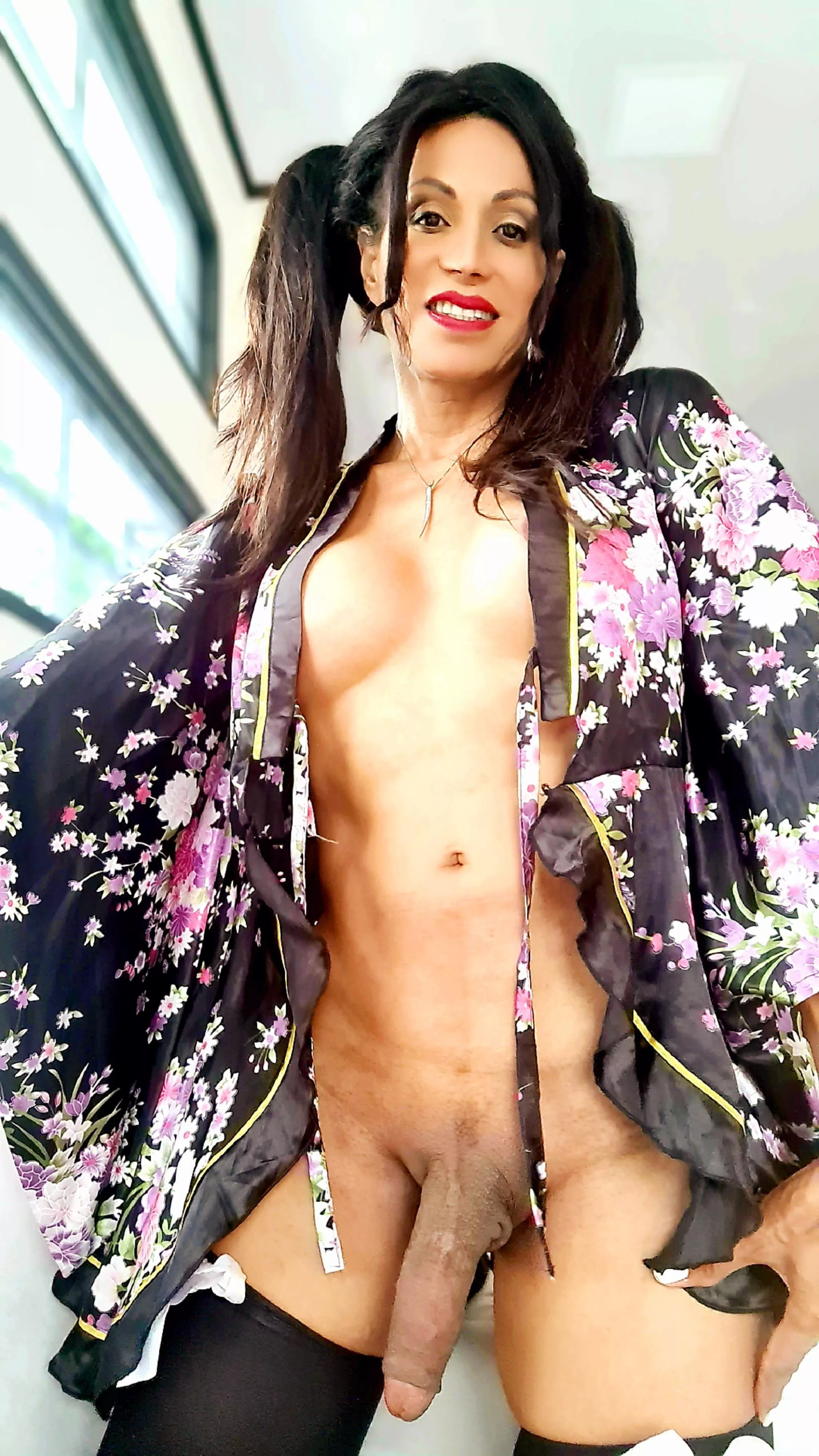 lying down but if you suck it will grow and fill your mouth...