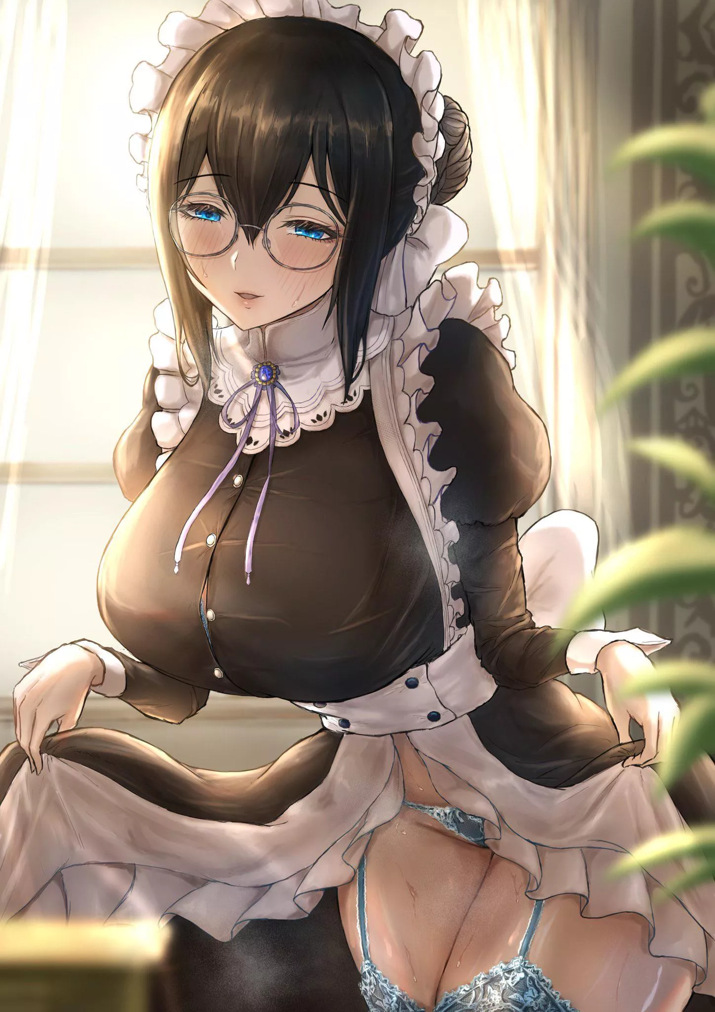 Maid teasing.