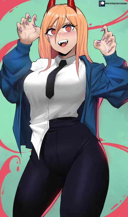 Marin Kitagawa cosplaying as Power (Echo Saber) [Sono Bisque Doll wa Koi wo suru / My Dress-Up Darling]