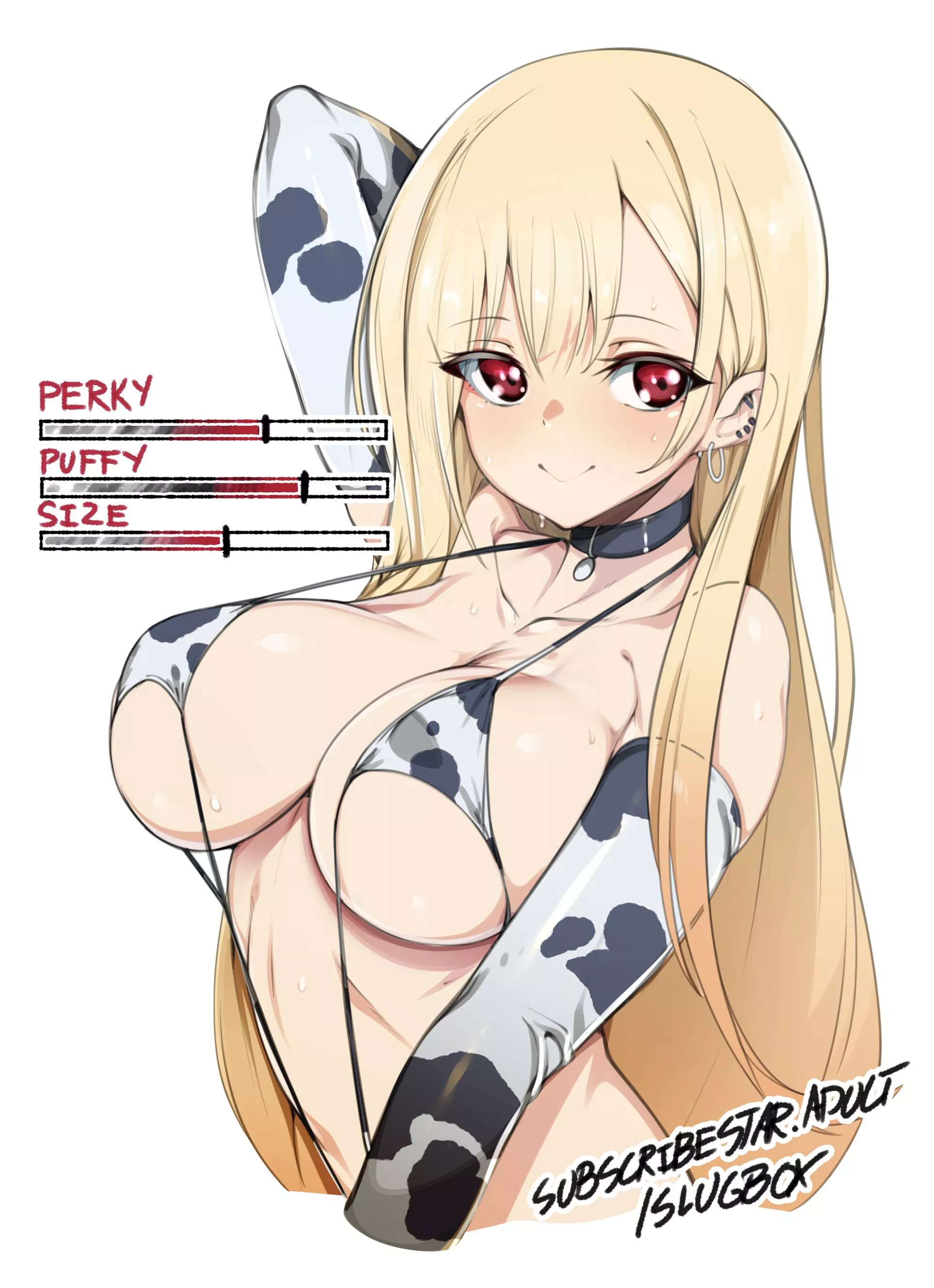 Marin Kitagawa - Marin's perky, puffy, perfectly sized tits in a cow bikini (Slugbox) [My dress up darling, Sono bisque doll wa koi wo suru]