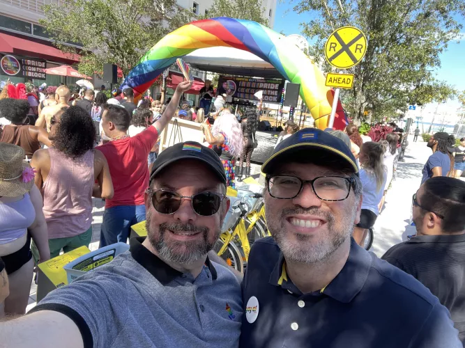 Me and my handsome husband at Pride on the Block, West Palm Beach.