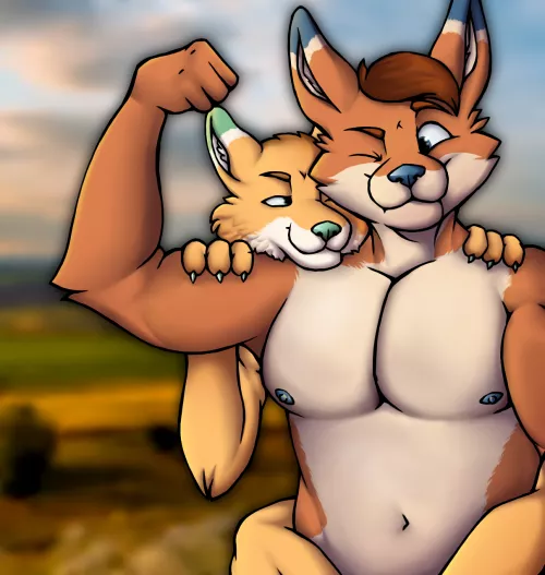 Mint dog Kadzoo and blueberry fox Jebb 💚💕💙