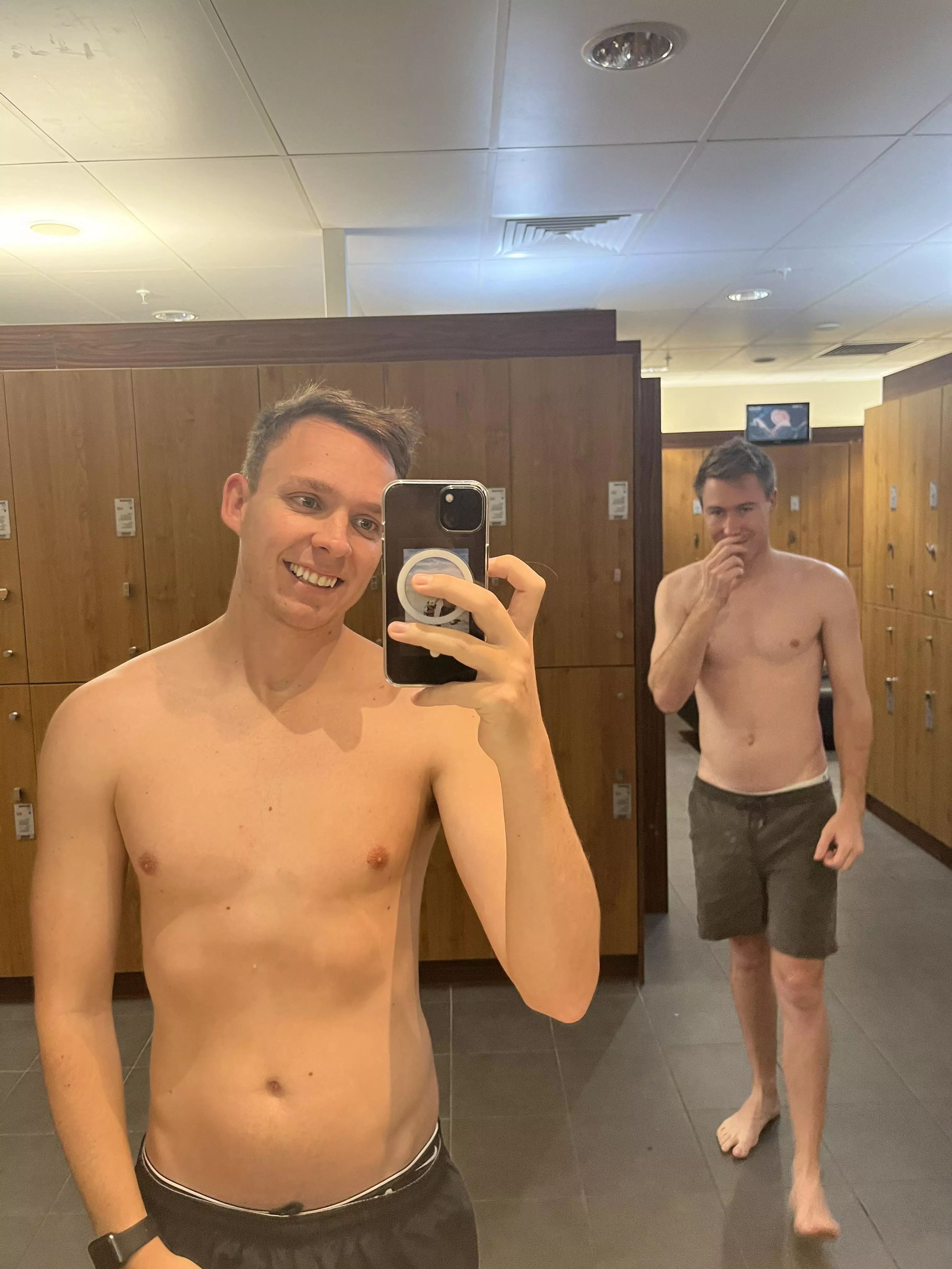 Minutes before we shared the gym shower 😈🥵