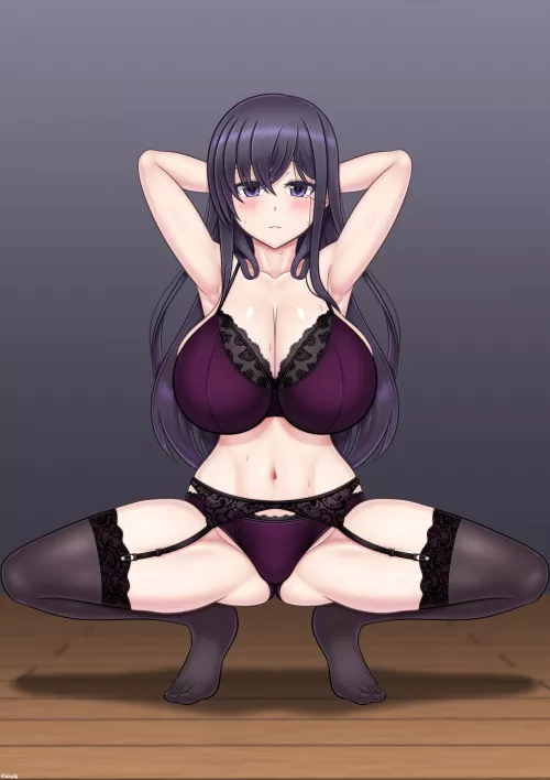 Misaki Kagome Purple Lingerie Posing (Seinz0 ) [alice gear aegis ]