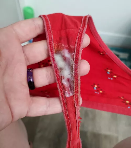 Monday ovulation cream on this old stained gusset ❤️ [OC]