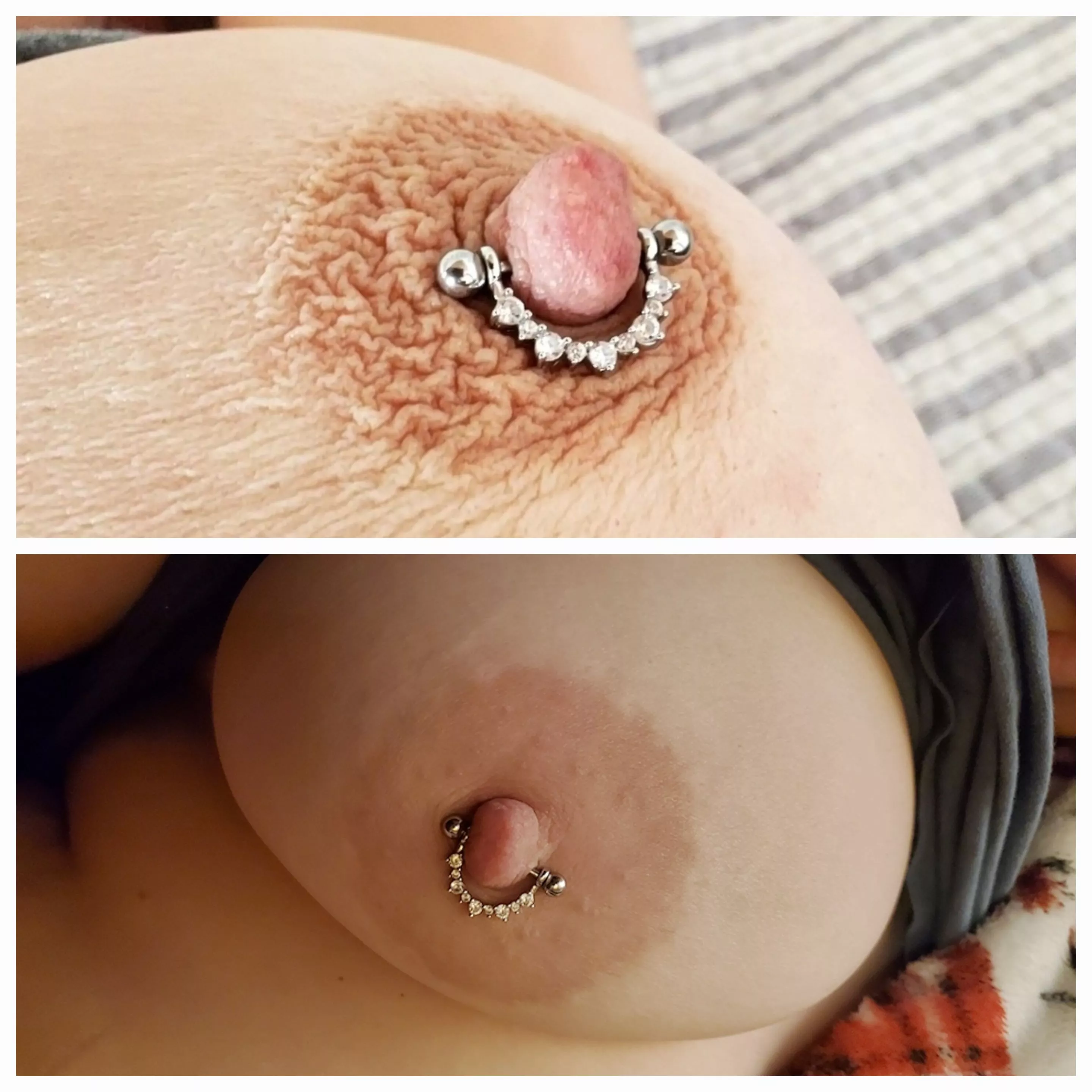My areolas are usually big but they shrink in the cold! 🥶