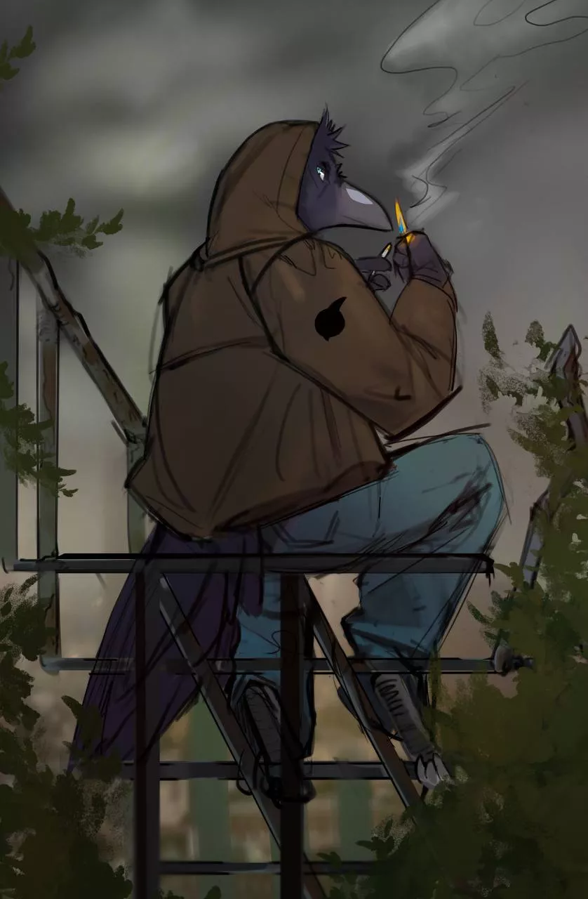 My Birb taking a break, by Gortzila on FA.