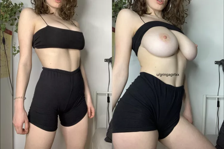 My black top is doing a good job at hiding my tits😈