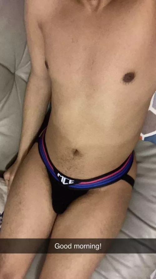 My body looked good with my jock on in this pic yesterday morning!
