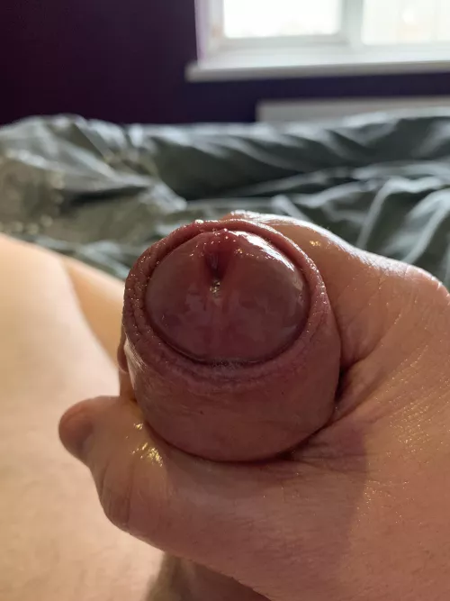 My cock glistening with precum as I edge. Who is going to let me cum? DM me