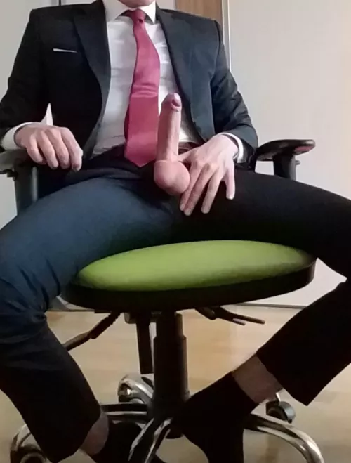 My cock through my work attire