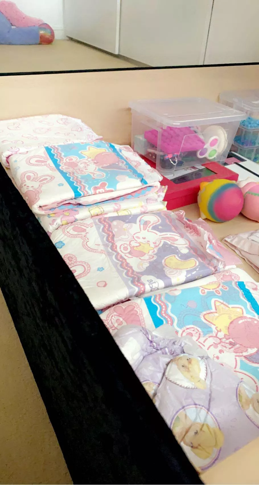 My current secret diaper stash till I move out next year <33