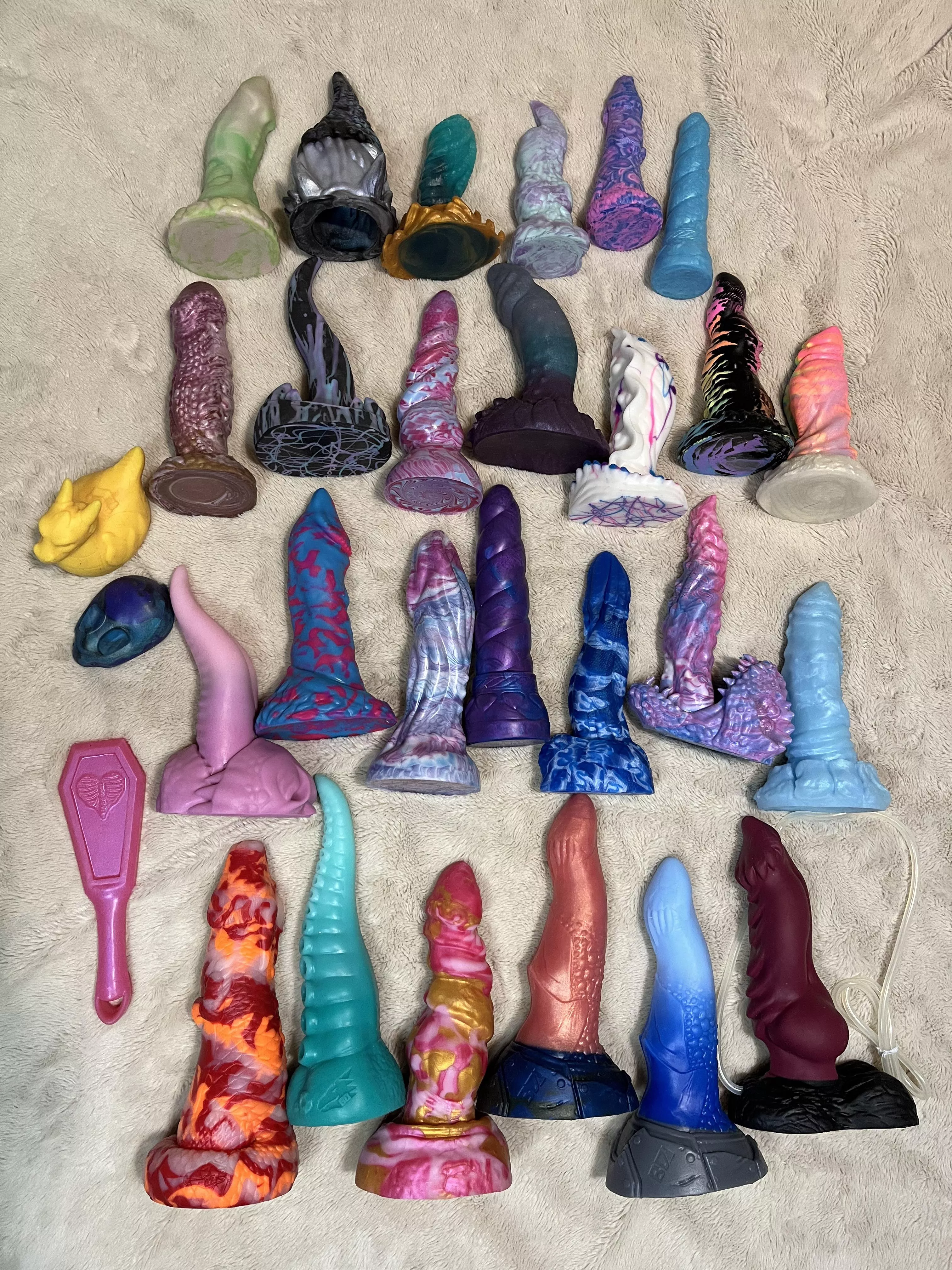 My current silicone collection. 4 customs on order and one from todays BD drop.