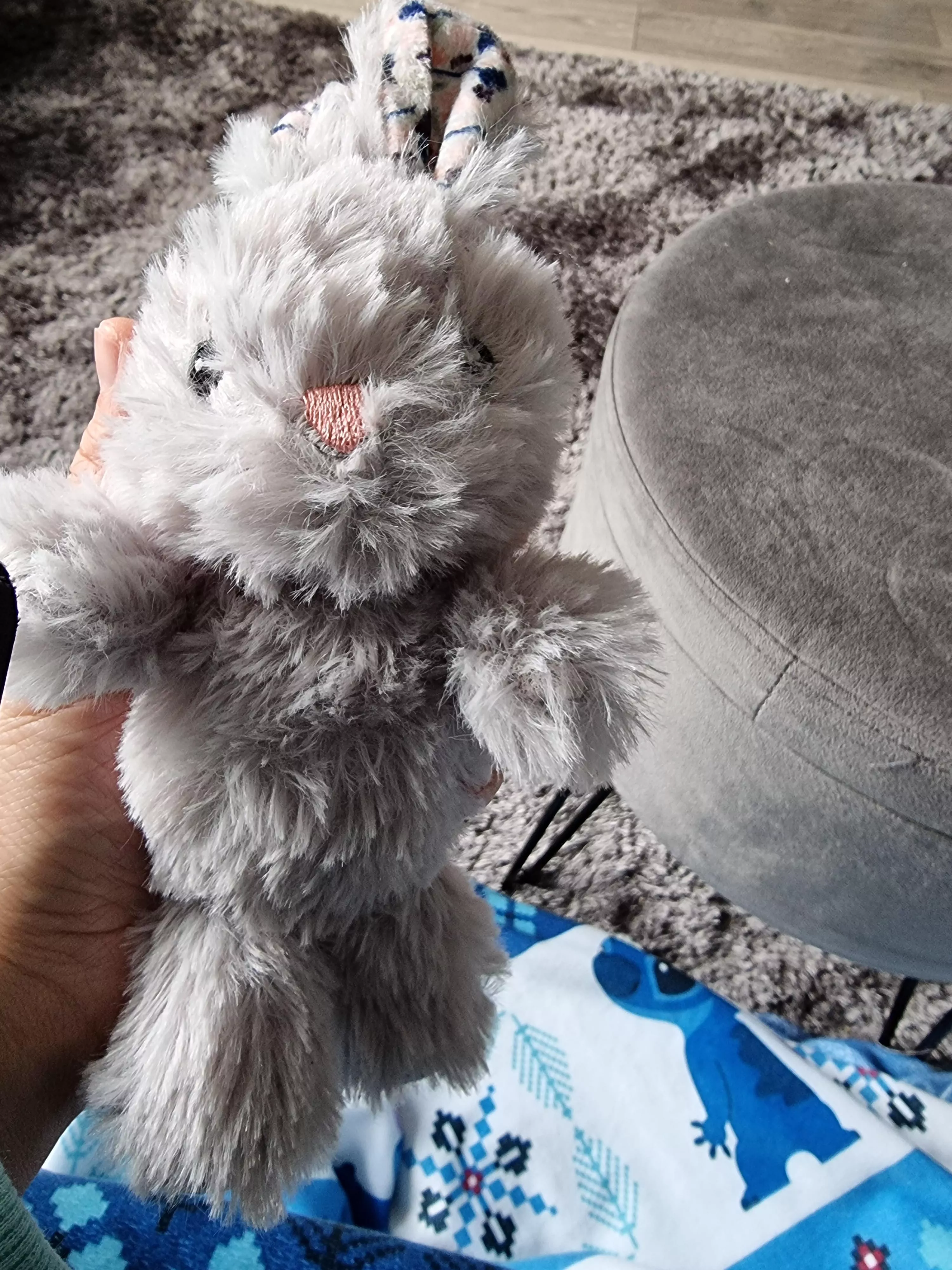 My little decided to make an appearance yesterday despite my best attempts to keep her locked down, so now I have a new little stuffie, her name is flopsy. My little decided to make an appearance yesterday despite my best attempts to keep her locked down, so now I have a new little stuffie, her name is flopsy.
