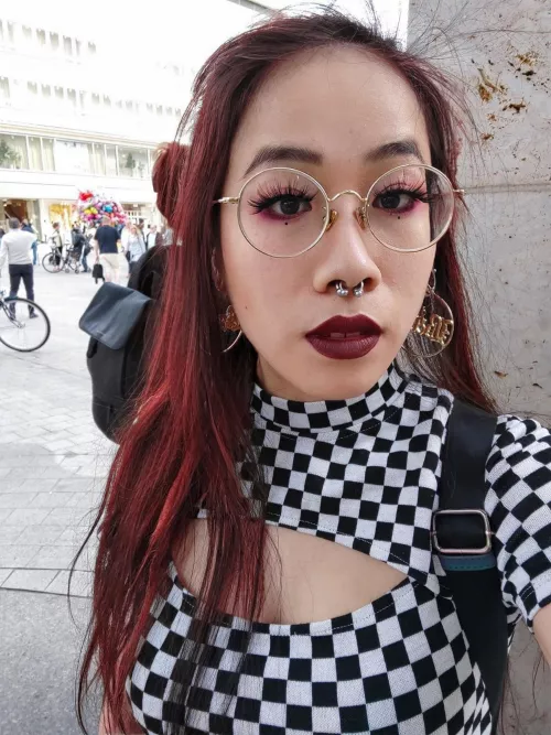 my make up for my last rave yay. Red lipstick and red eyeshadow ❤️💄