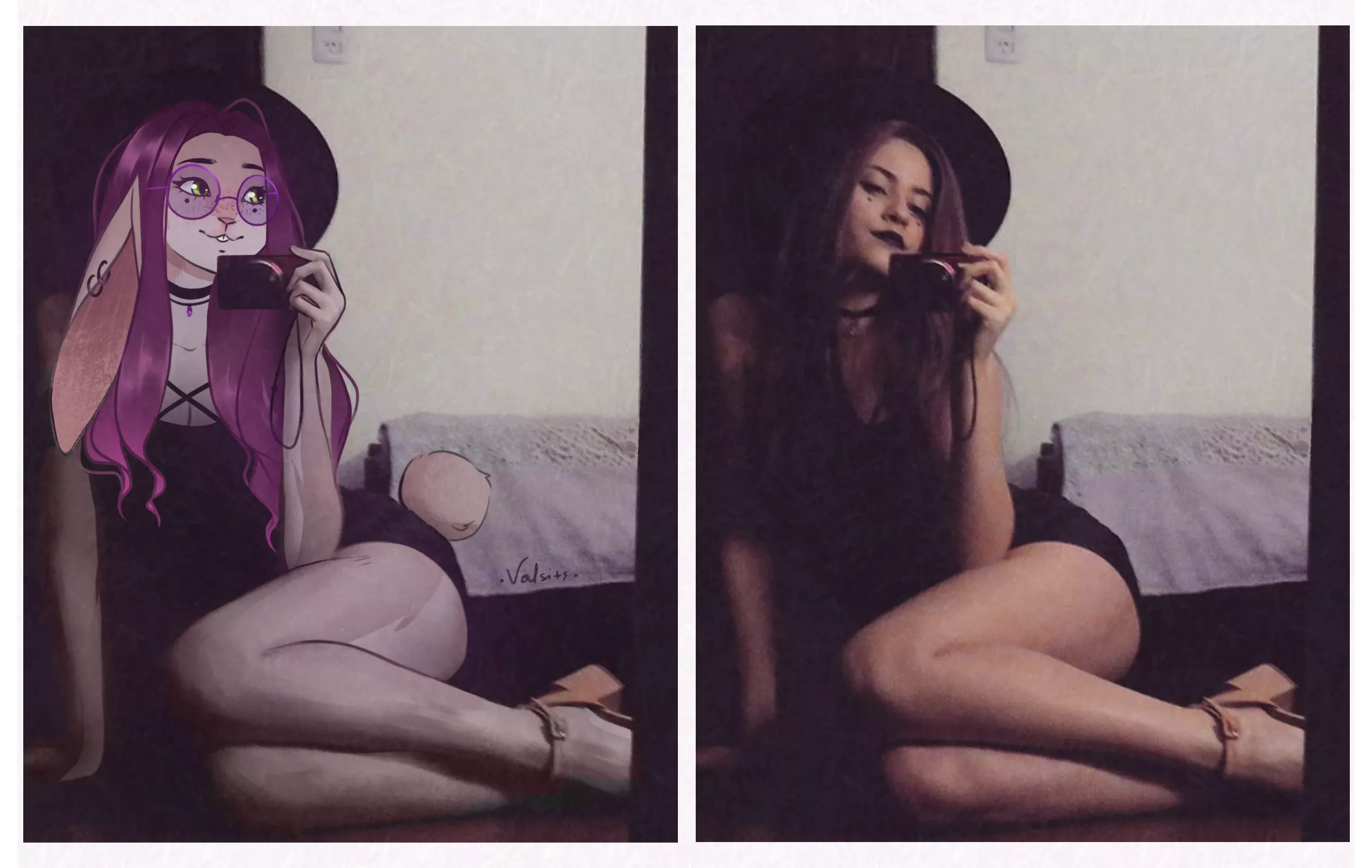 My sona vs me! Art by me :3