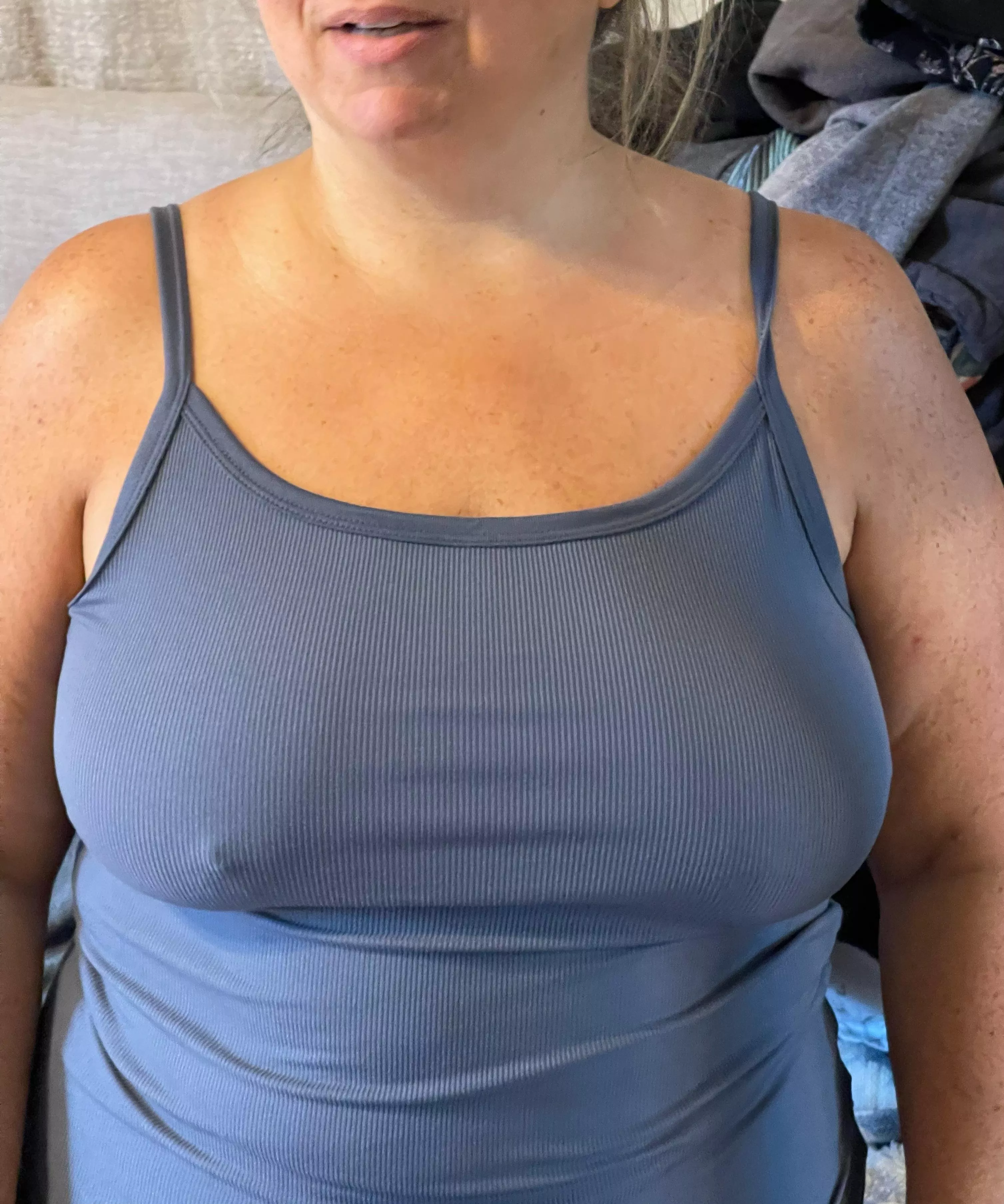 My wife braless