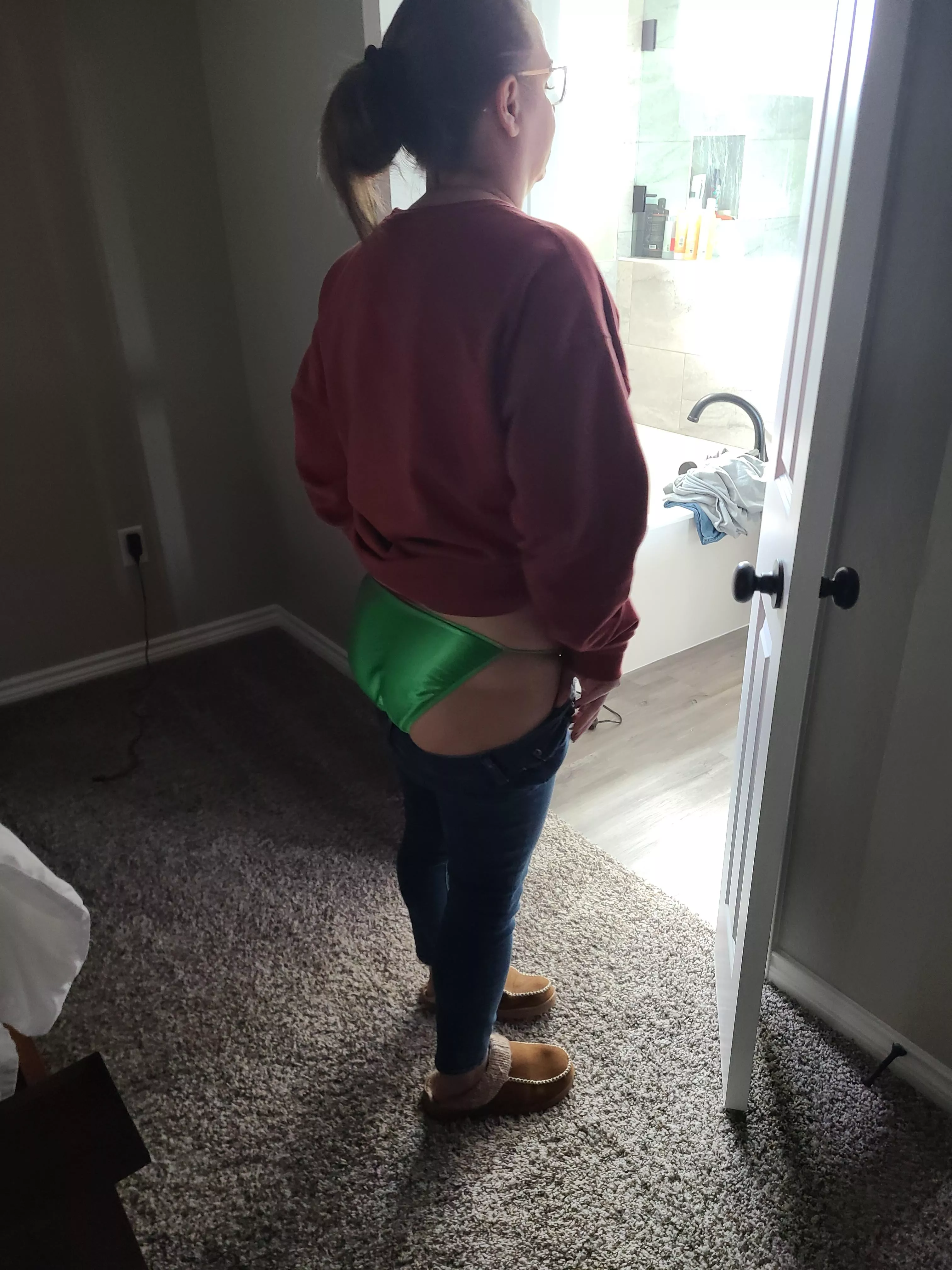My wife's satin ass... Satin is all she wears.