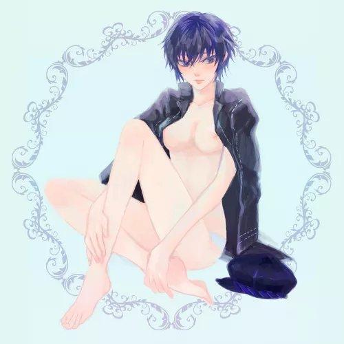 Naoto in just a jacket