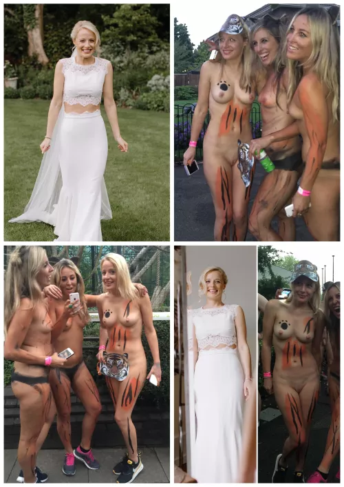 Naughty bride likes to get naked in public