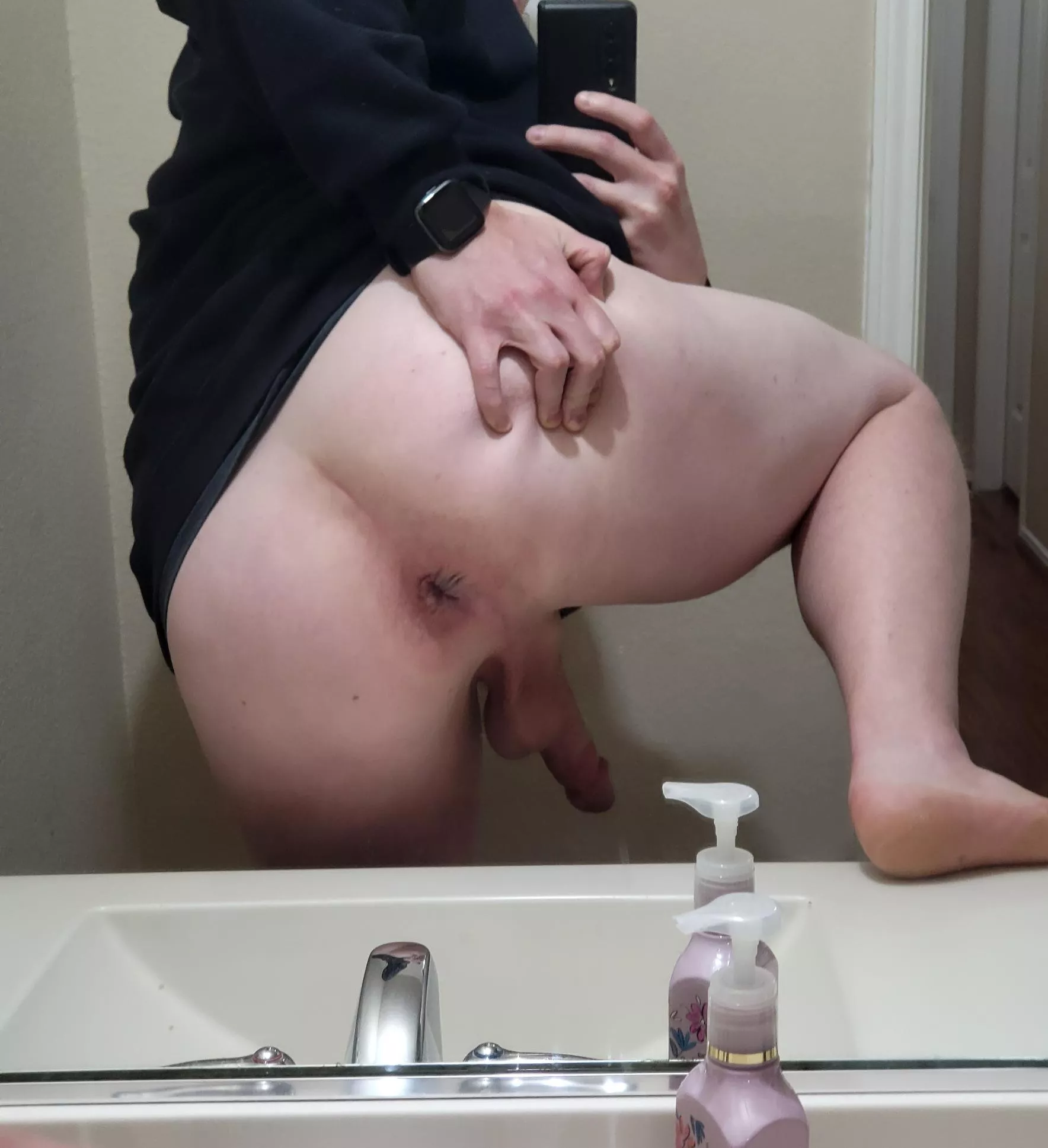 Never penetrated ginger anxiously waiting to be milked...