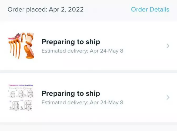 New toys on the way can't wait!!!! Can't wait to be filled🤤🤤🤤