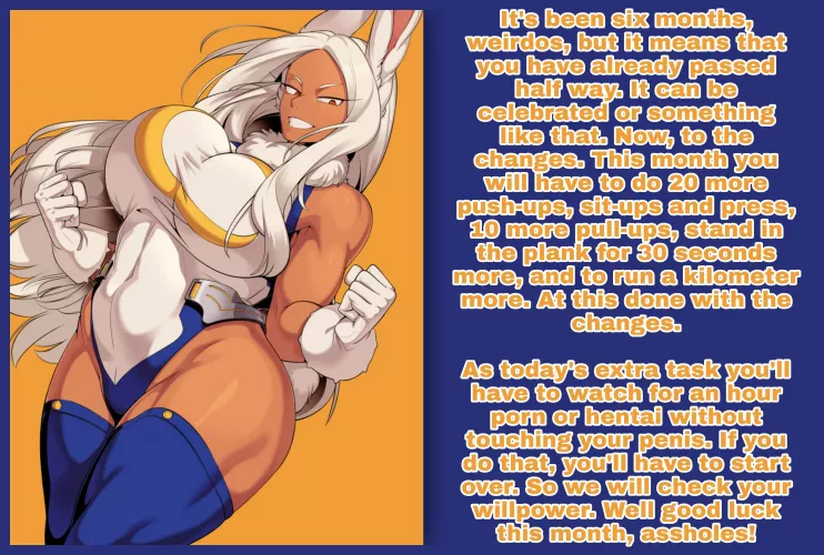 [No Nut Year] [Challenge] with [Miruko] (Part 6). [My hero academy] [Rumi Usagiyama] [Orgasm denial] [Femdom] [Training] [Artist: cervina7]